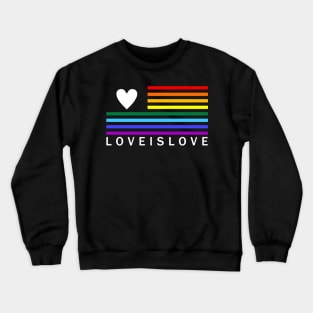 USA LGBT Pride -  American Flag Style Love is Love BOLD Crewneck Sweatshirt